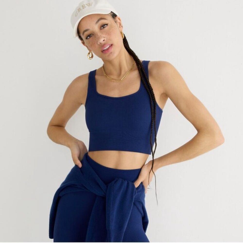 J.CREW ACTIVE RIBBED SCULPT STRETCH‎ PERFORMANCE SPORTS BRA SZ L